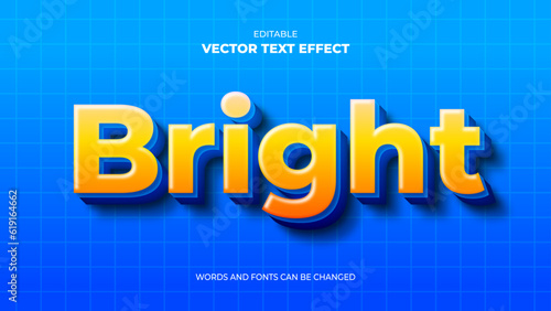 bright editable text effect with yellow and blue color