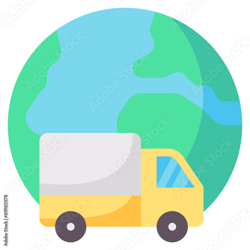 global delivery flat icon