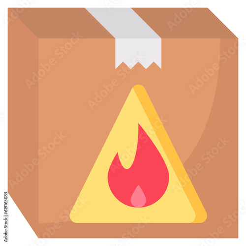 flammable package flat icon