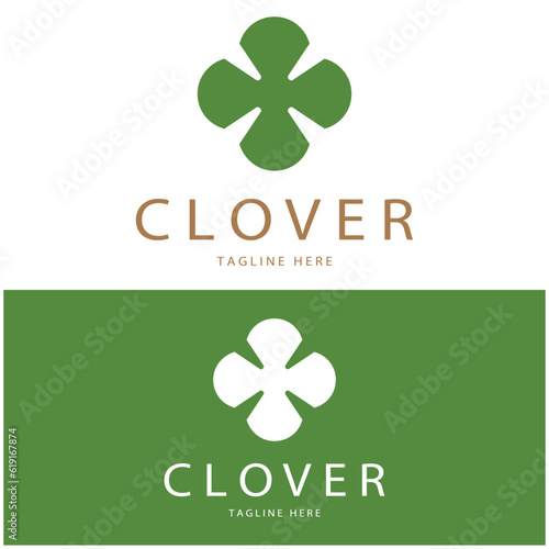 logo design inspiration icon illustration template vector clover or moringa leaves, for natural product design, health, medicine, clover and moringa agriculture, medicinal capsules