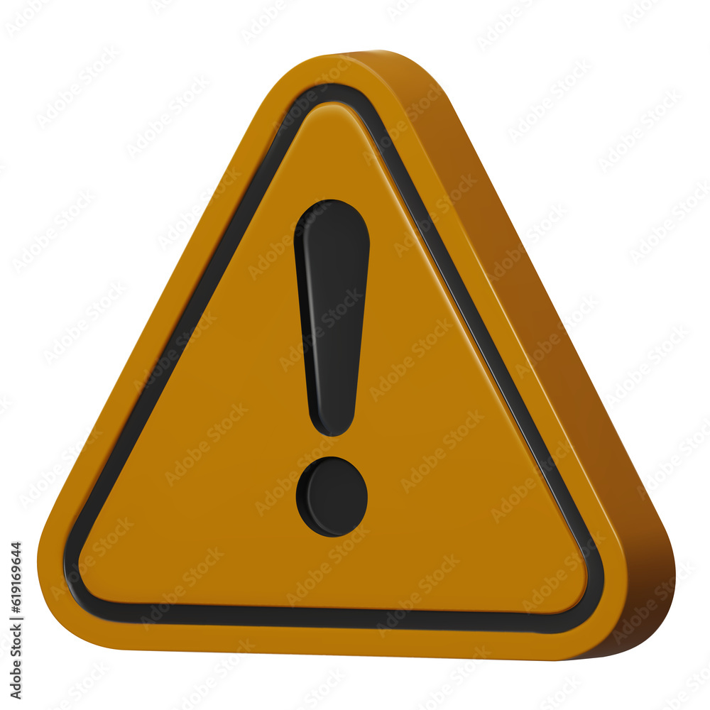 3d Realistic yellow triangle warning sign. Hazard warning attention sign with exclamation mark symbol. Danger, Alert, Dangerous attention icon. 3d Realistic yellow triangle warning sign. Hazard warning attention sign with exclamation mark symbol. Danger, Alert, Dangerous attention icon.