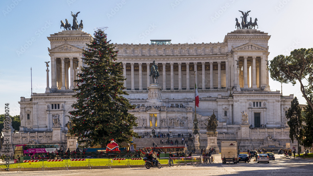 Sapin de Noël devant le Vittoriano à Rome