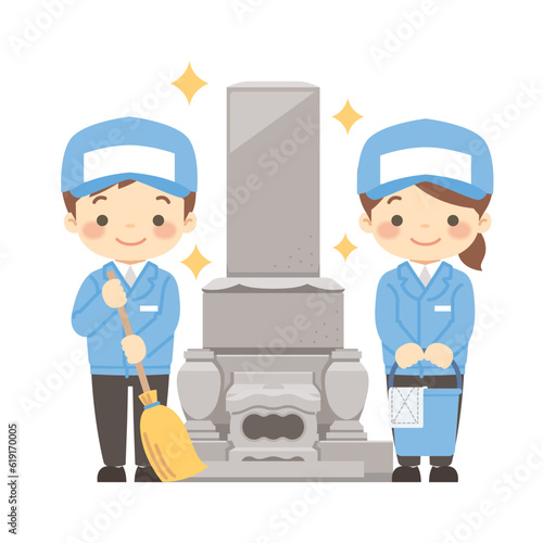 ピカピカのお墓と清掃業者