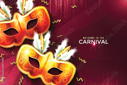 Carnival mask with background design