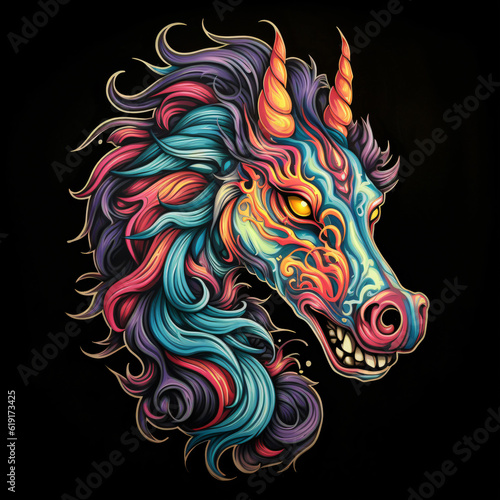 carnival tatoo mask on black background