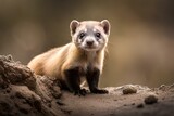 black footed ferret in the forest