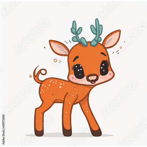 cute baby deer cartoon vector illustration