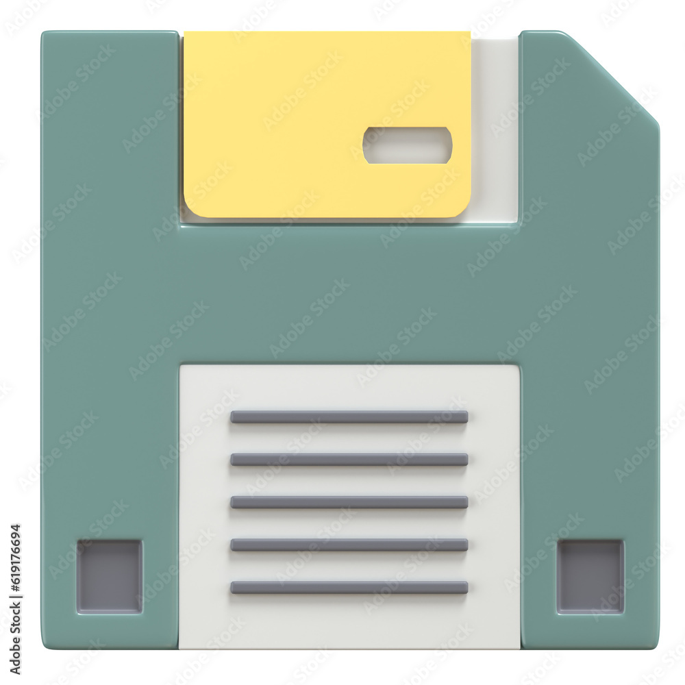 3d illustration of diskette with high quality render 3d illustration of diskette with high quality render