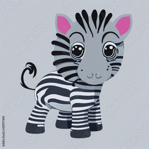cute zebra cartoon vector