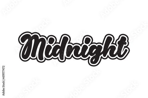 a hand lettering with the word midnight