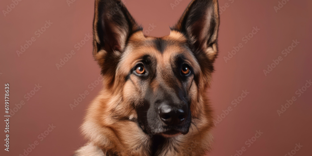 Studio portrait of a cute Dog, concept of Pet Photography, soft color background. AI Generated. Studio portrait of a cute Dog, concept of Pet Photography, soft color background. AI Generated.