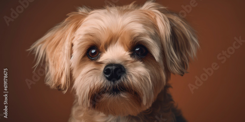 A studio portrait of a lovely Dog with a light-colored backdrop, perfect for Pet Photography. AI Generated. © Lemart