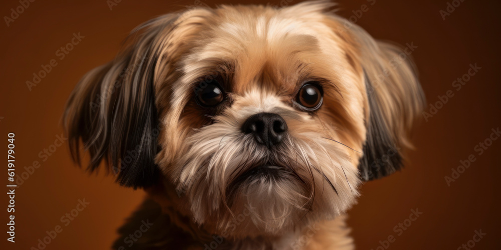 A studio portrait of a cute Dog that loves the camera, with a soft color background. AI Generated. A studio portrait of a cute Dog that loves the camera, with a soft color background. AI Generated.