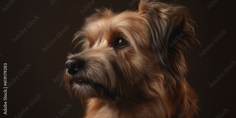 A cute Dog makes a studio portrait more lively with a soft color background. AI Generated. A cute Dog makes a studio portrait more lively with a soft color background. AI Generated.