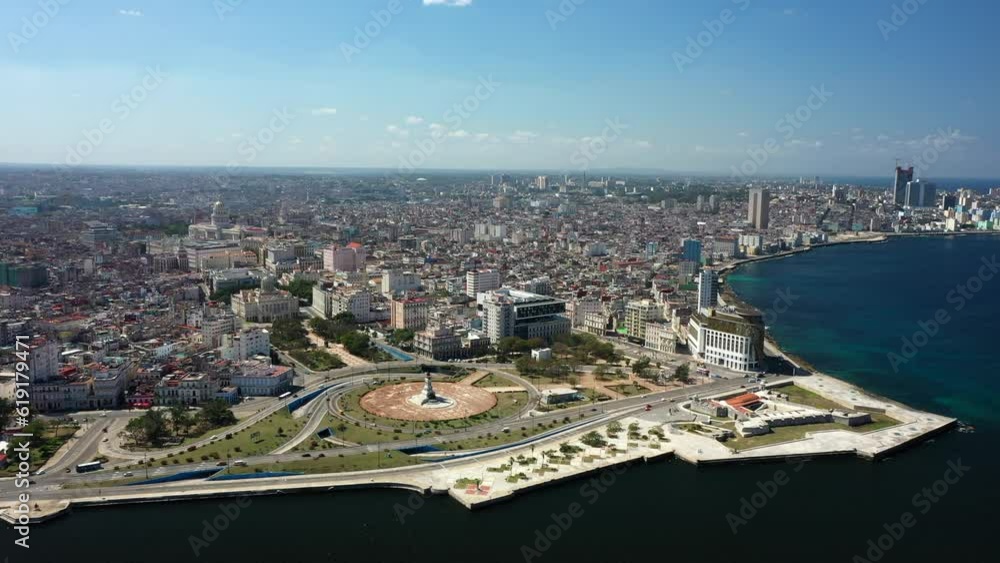 Aerial View: Promenade of Havana, Cuba Aerial View: Promenade of Havana, Cuba