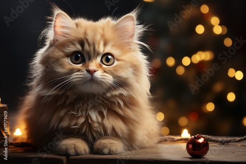 Christmas Background Cute Animal Ai generative