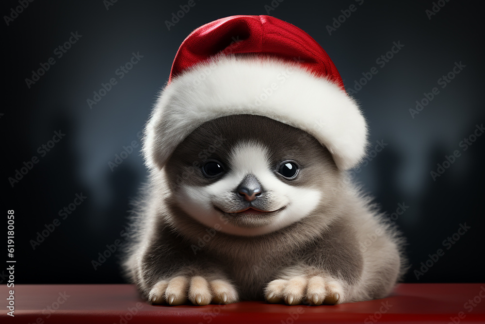 Christmas Background Cute Animal Ai generative Christmas Background Cute Animal Ai generative