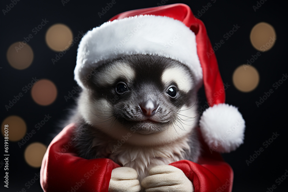 Christmas Background Cute Animal Ai generative Christmas Background Cute Animal Ai generative
