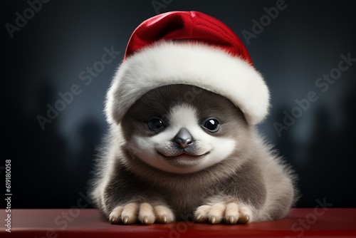 Christmas Background Cute Animal Ai generative © Agnieszka