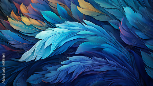 Abstract illustrator background from Phoenix Feathers. Generative Ai © jakkaje8082