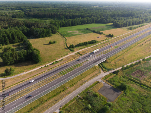 Autostrada A2 w okolicach Skierniewic/A2 motorway near Skierniewice town, Mazovia, Poland © Pictofotius
