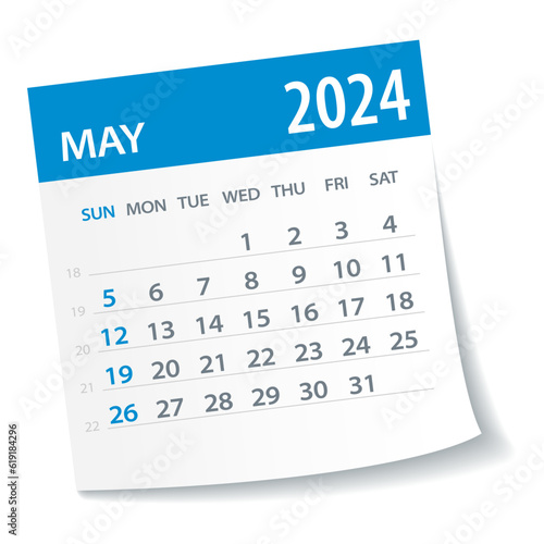 May 2024 Calendar Leaf - Vector Illustration