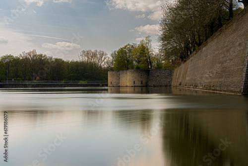 Restful images of the water around Ypres, Ieper, namely the Ypreslee, Ieperlee and a beautiful image of the dikes that show the history of Ypres, Ieper. photo