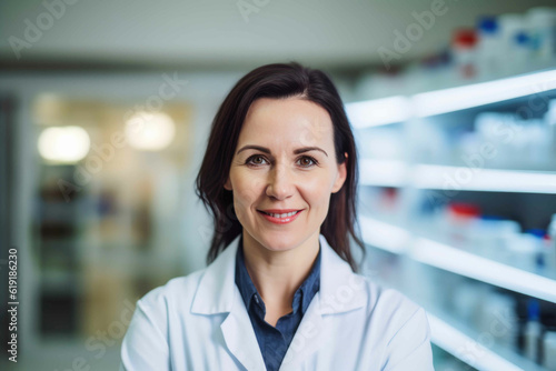 Caucasian Pharmacy Professional. Generative AI