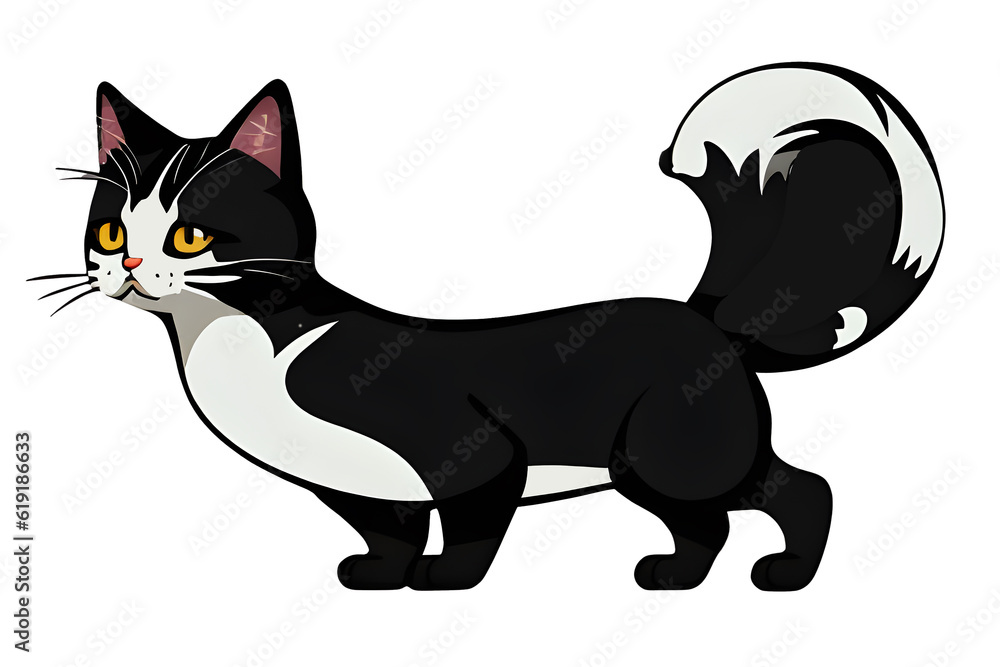 black and white cat