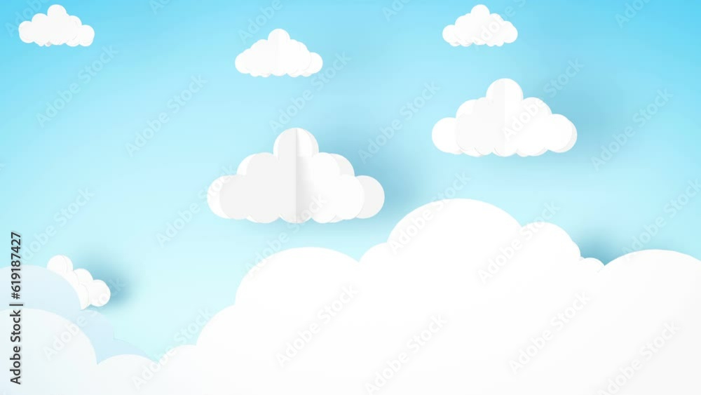 Paper sky Background with 2d cloud Paper sky Background with 2d cloud