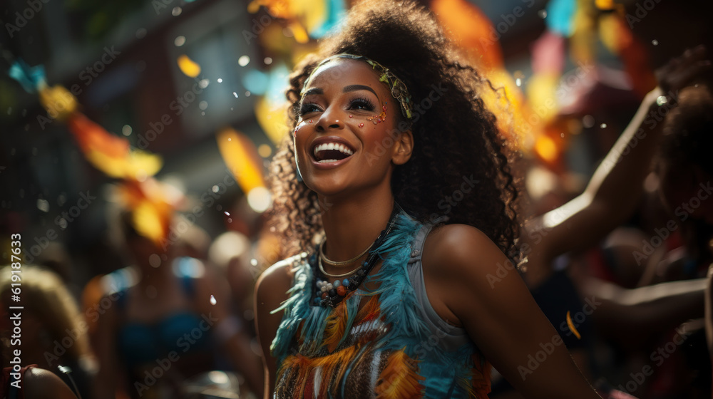 Notting Hill carnival performer created with generative AI technology Notting Hill carnival performer created with generative AI technology