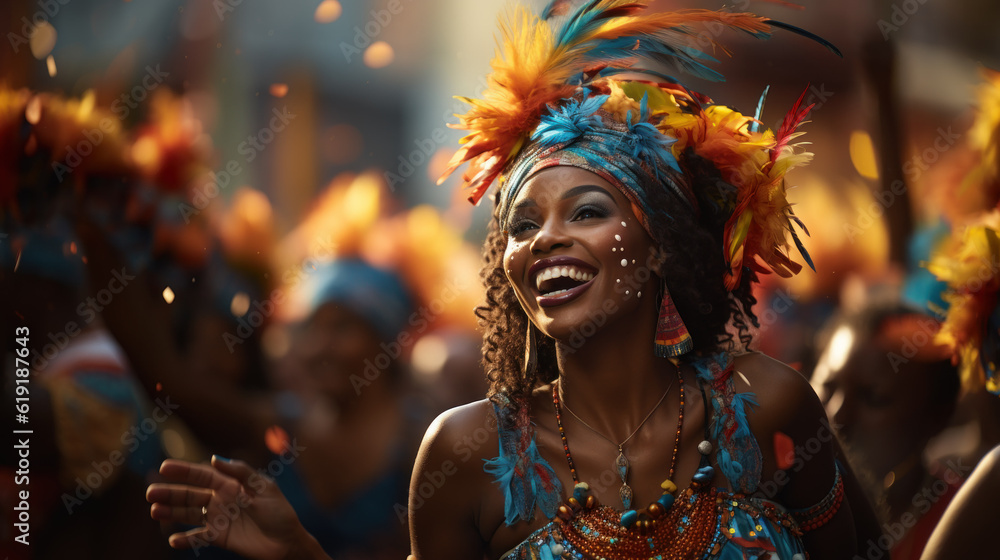 Notting Hill carnival performer created with generative AI technology Notting Hill carnival performer created with generative AI technology