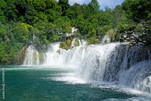 scenic waterfall in krka national park