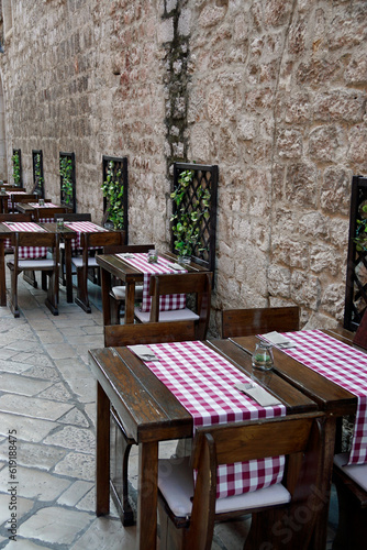 chairs outside a restaurant in dalmatia