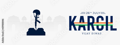 26th July Kargil Vijay Diwas Design Concept With Indian Flag And Army Social Media Post