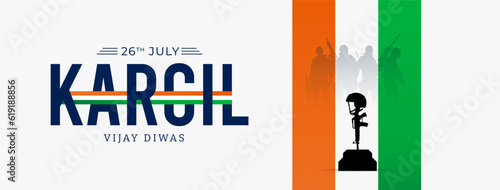 26th July Kargil Vijay Diwas Design Concept With Indian Flag And Army Social Media Post
