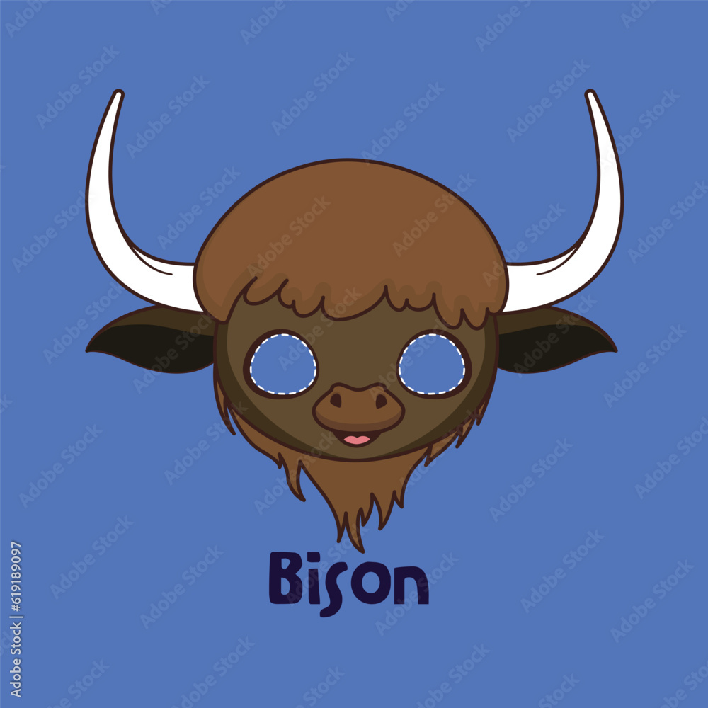 Bison mask for costume party, Halloween, various festivities Bison mask for costume party, Halloween, various festivities