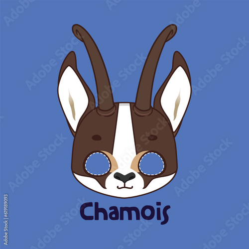 Chamois mask for costume party, Halloween, various festivities