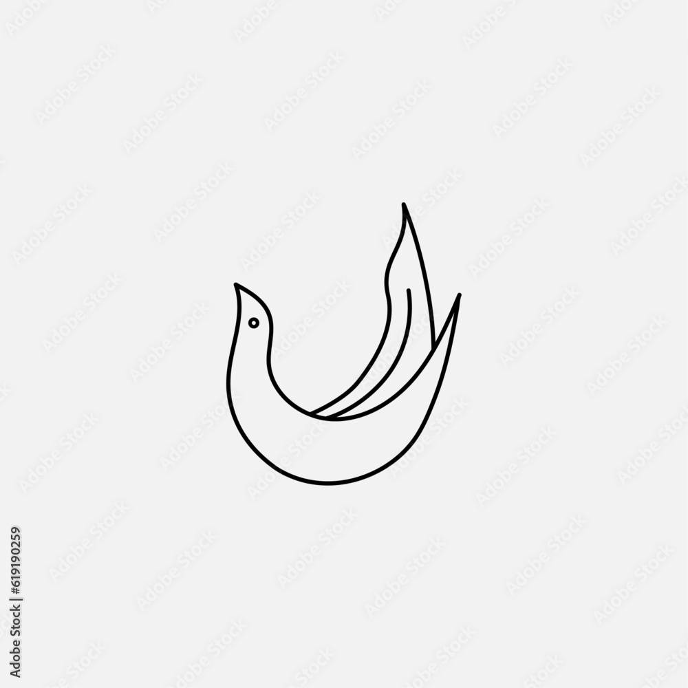 Modern line art bird logo design vector Modern line art bird logo design vector