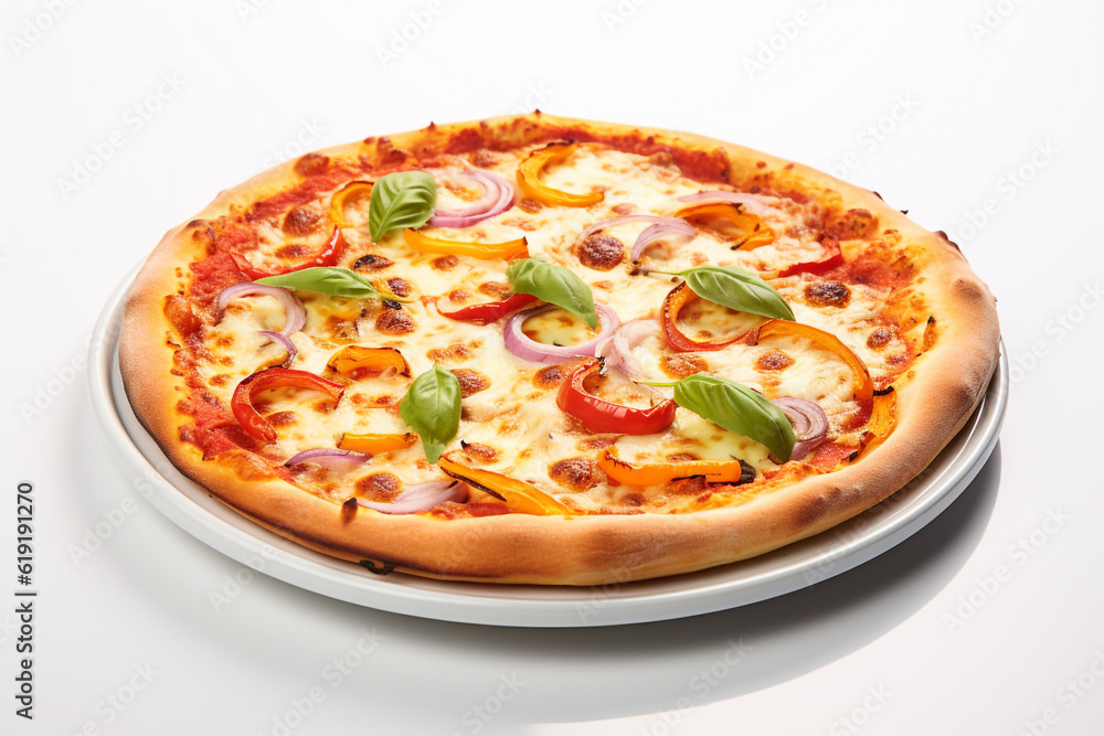 Pepperoni pizza on a white background. High quality photo