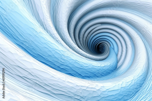 White and Blue Swirl in 3D