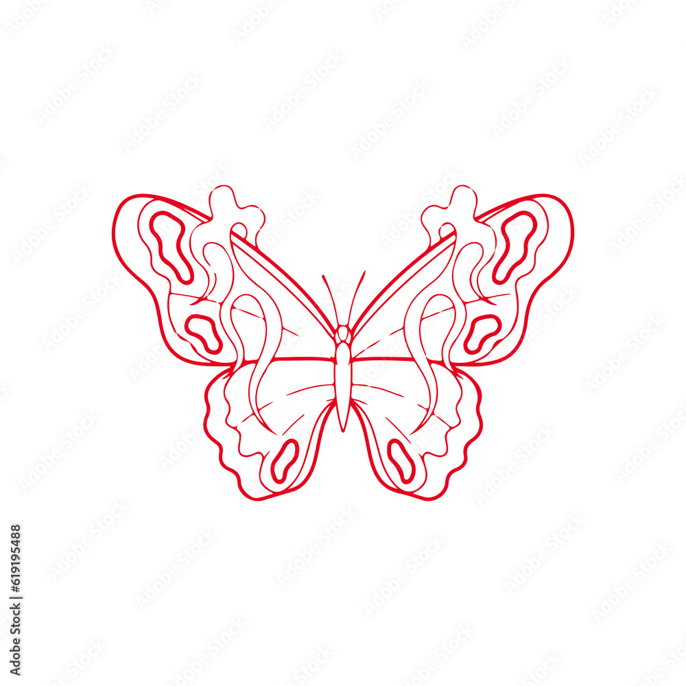 vector illustration of a red butterfly vector illustration of a red butterfly