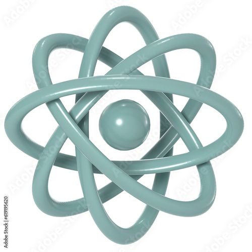 3d illustration of atom symbol with high quality render