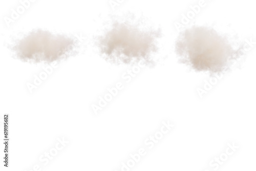 White clouds on an isolated background. 3d rendering