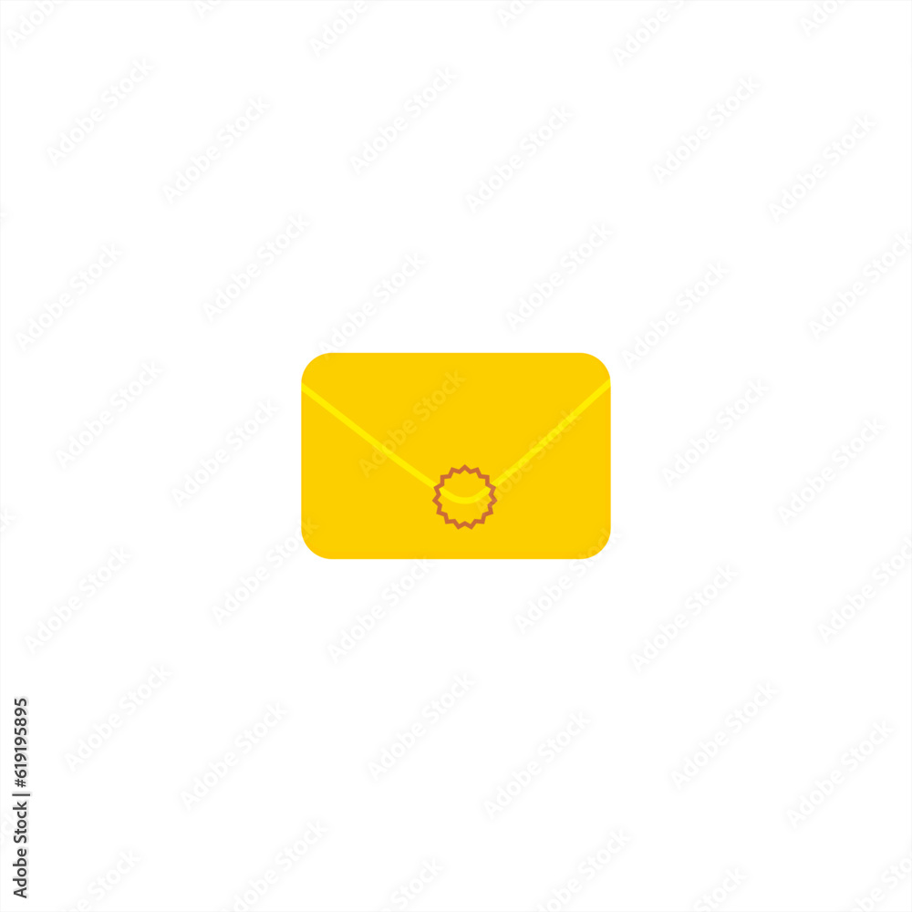 illustration of yellow sealed envelope for icon or logo illustration of yellow sealed envelope for icon or logo