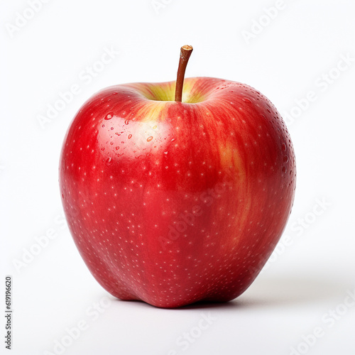 Single shiny red apple