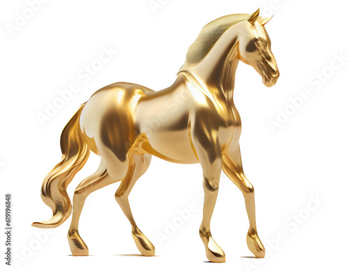 Fotomurale lucky golden horse on a transparent background
