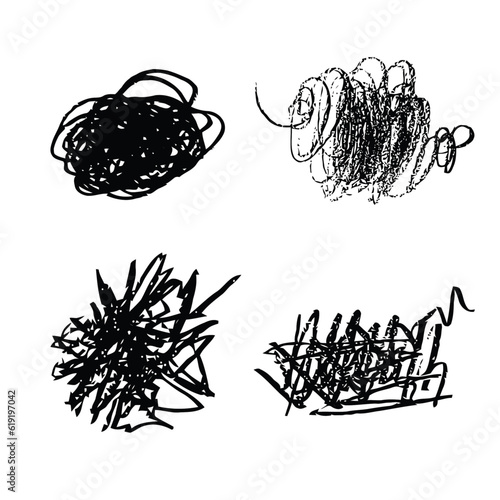 set Smokey pencil strokes give a feeling of confusion vecter design.
