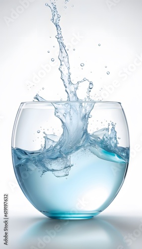 Water splash in glass