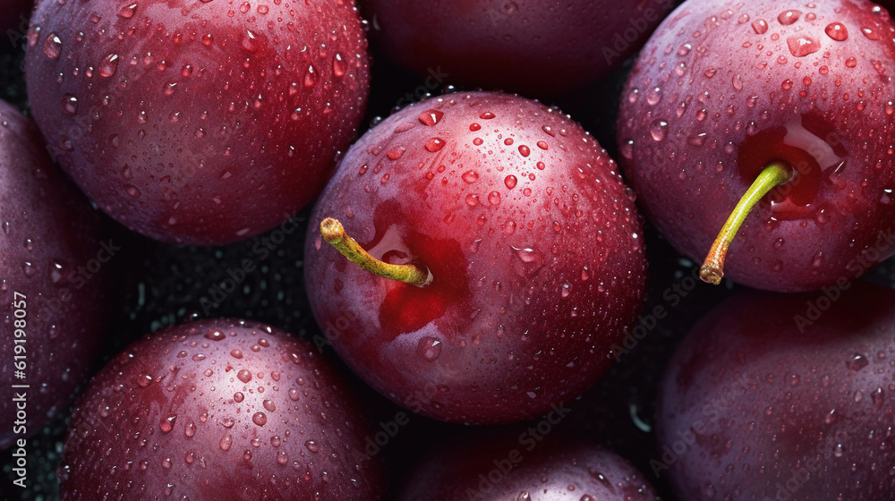 close up of fresh plums